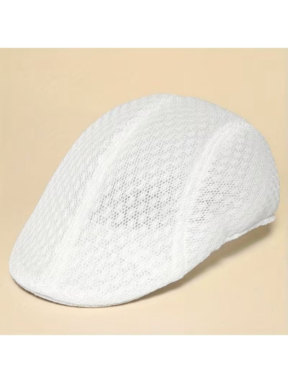White Newsboy Cap Flat Ivy Driving Golf Cabbie Hat Breathable Casual Outdoor